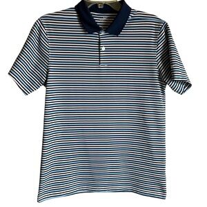 Men's Nike Striped Golf Polo Blue Small